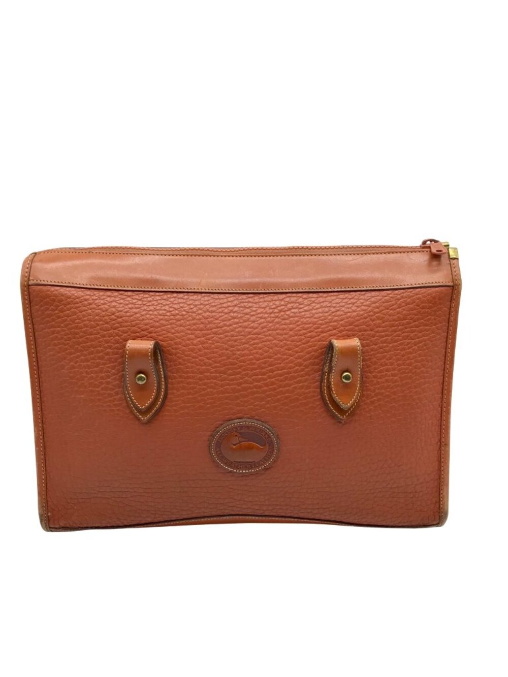 Dooney & Bourke British Tan Pebbled Grain Leather Vintage All Weather Crossbody